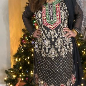 Grey Pakistani Suit 3 PIECES